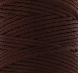 Шнур для вязания без сердечника 100% полиэфир, ширина 3мм 100м/210гр, (146 коричневый)
