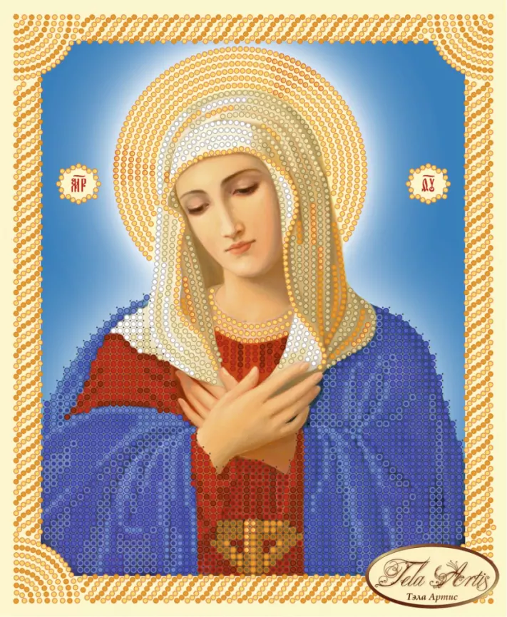Икона божией матери "умиление", схема на канве фото 1