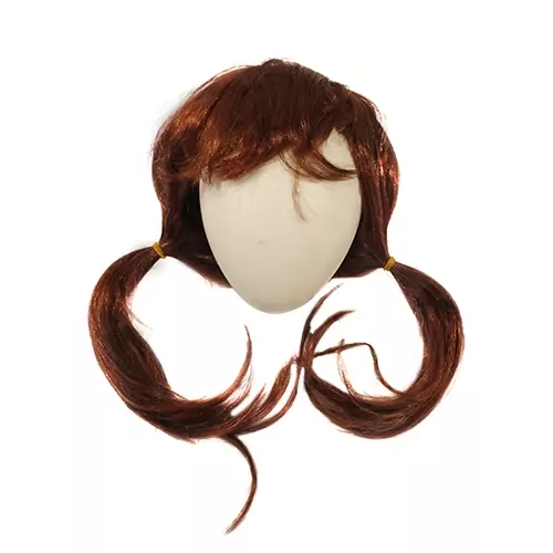 Волосы для кукол парик (хвостики) 12см цв.рыжий фото 1
