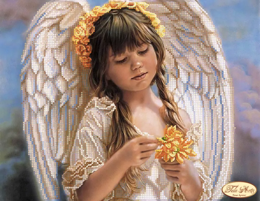 Маленький ангел, схема на канве фото 1