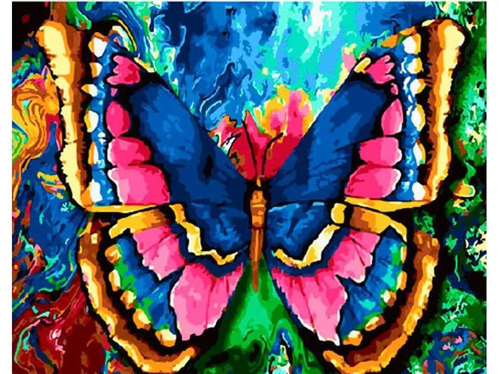 Рисунок бабочки, алмазная живопись стразами - купить в интернет ...