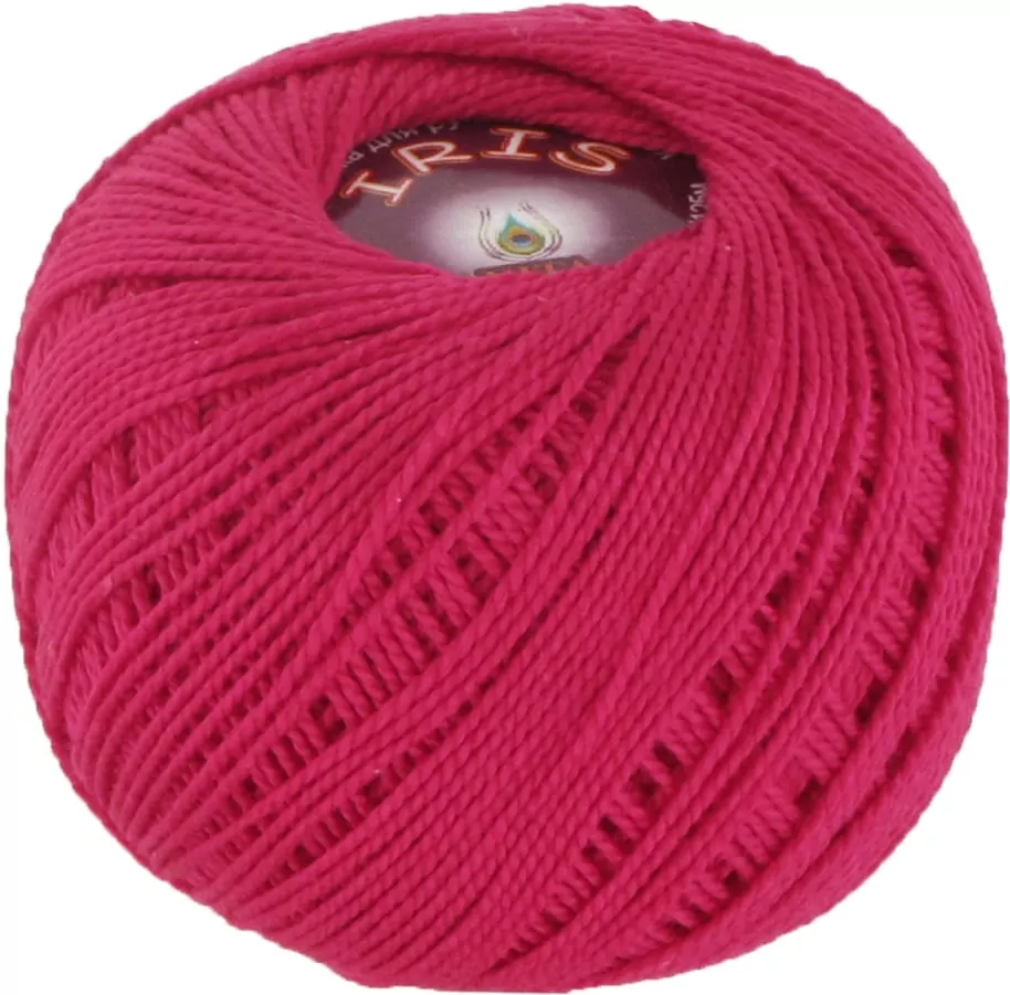 Цвет ниток для вязания. Пряжа хлопок Vita Cotton Iris. Iris 2117 фуксия.