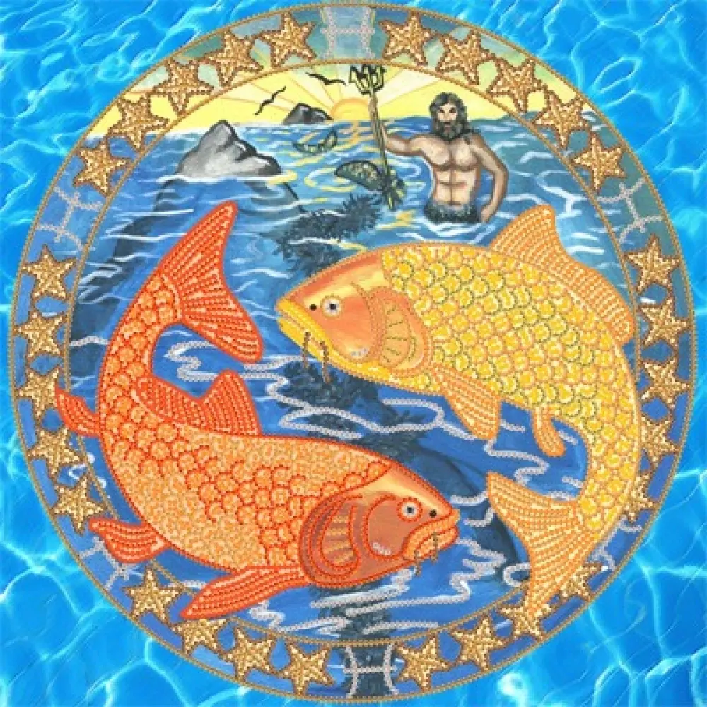 Набор для вышивания Знак зодиака `Рыбы` ВЛ-012 Золотое Руно