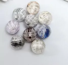  Бусины для творчества пластик "Полосатые шарики" набор 20 гр d=1,6 см
