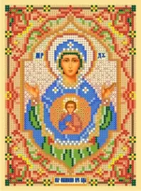 Икона божией матери "знамение" схема на канве