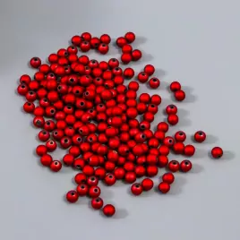 Набор бусин для творчества пластик "Тёмно-красный" набор 200 шт d=0,6 см