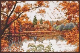 «отражение осени», по картине художника радомского юрия станиславовича, набор для вышивания