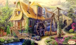 Сказочный домик, схема на канве