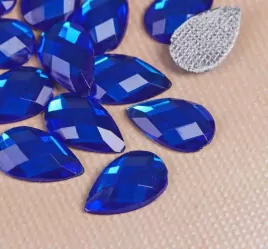 Стразы термоклеевые «Капля», 6 × 10 мм, 50 шт цвет синий
