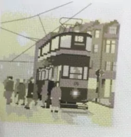 Трамвай, схема на канве