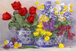 Весенние тюльпаны, набор для вышивания