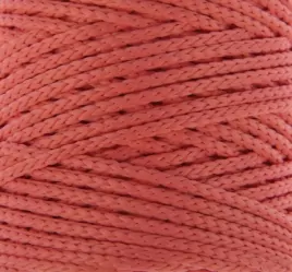Шнур для вязания без сердечника 100% полиэфир, ширина 3мм 100м/210гр, (78 коралловый)