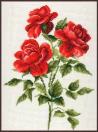 Три розы, набор для вышивания