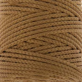 Шнур для вязания без сердечника 100% полиэфир, ширина 3мм 100м/210гр, (43 горчичный)