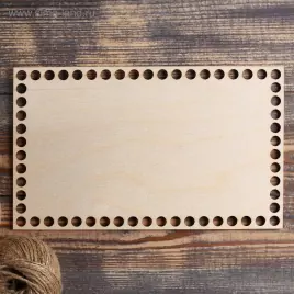Заготовка для вязания "Прямоугольник", донышко фанера 3 мм, 25×15 см, d=9мм