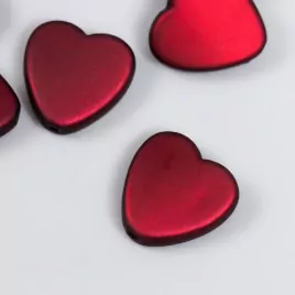 Бусины для творчества пластик "Сердечки красные" матовые набор 7 шт 0,6х2х2 см