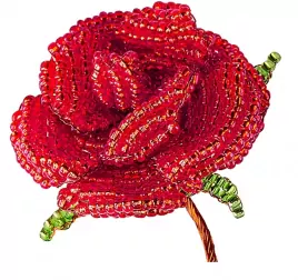 Набор для изготовления цветка из бисера «Алая роза»