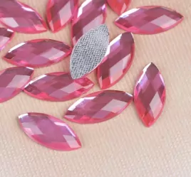 Стразы термоклеевые «Лепесток», 9 × 20 мм, 20 шт, цвет розовый