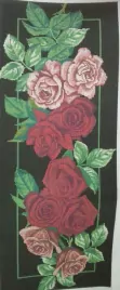 Розы на черном фоне, схема на канве