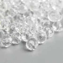 Набор бусин для творчества пластик "Кристалл с гранями прозрачный" 20 гр 0,4х0,6х0,6 см