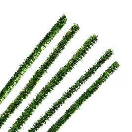 Синель-проволока для флористики Астра d-6мм 30см цв.A-084 зеленый люрекс 
