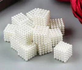 Декор для творчества пластик "Барашковый жемчужный кубик" набор 15 шт 1,4х1,4х1,4 см