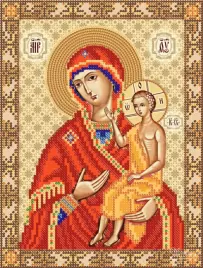 Икона божией матери ''воспитание'', схема на канве