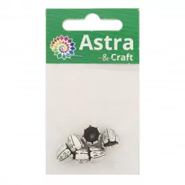 Шапочка для бусин 4AR276, 10мм, серебро, 6шт/упак, Astra&Craft