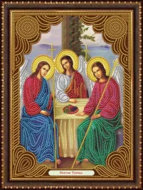 Икона святая троица, алмазная живопись