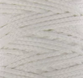 Шнур для вязания без сердечника 100% полиэфир, ширина 3мм 100м/210гр, (171 белый)