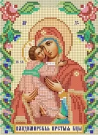 Владимирская икона божьей матери (13х18), схема на канве