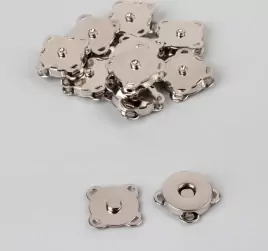 Кнопки магнитные пришивные, d = 18 мм, 10 шт, цвет серебряный