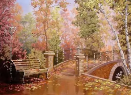 Осенний мостик, набор для вышивания