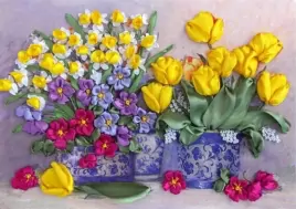 Желтые тюльпаны, набор для вышивания