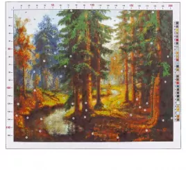 Канва для вышивания с рисунком «Карл Розен. Река в лесу», 47 х 39 см