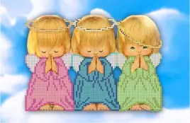Три ангелочка (почти идеальный), схема на канве