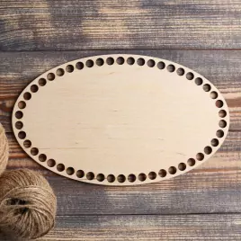 Заготовка для вязания "Овал", донышко фанера 3 мм, 25×15 см, d=9мм