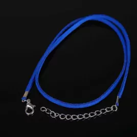 Шнурок замшевый с замком, 45см+удлинитель, цвет синий