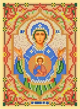 Икона божией матери "знамение" схема на канве фото 1