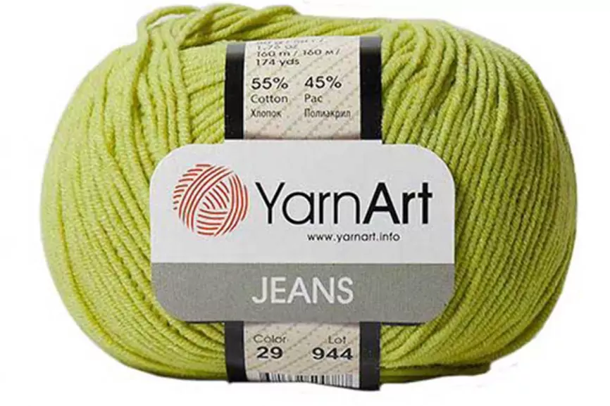 Пряжа YarnArt Jeans, 55% хлопок, 45% полиакрил, 50гр/160м фото 39