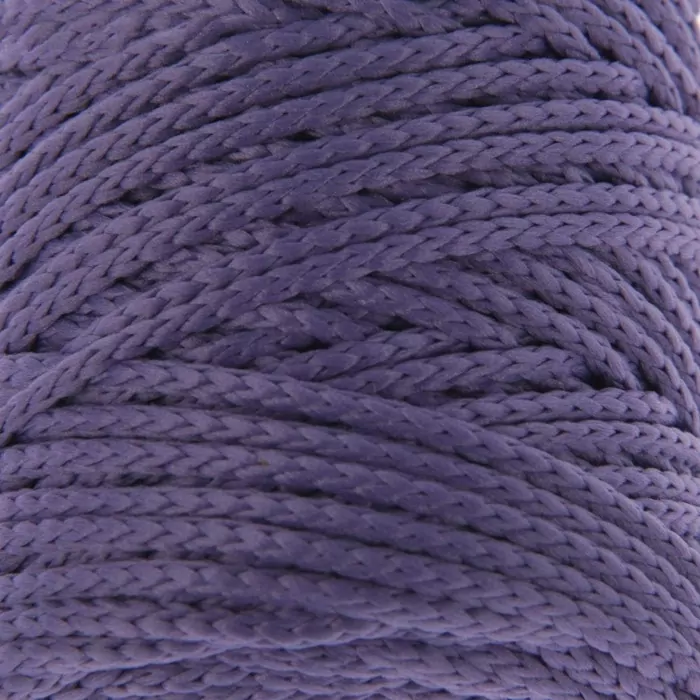 Шнур для вязания без сердечника 100% полиэфир, ширина 3мм 100м/210гр, (92 фиолетовый) фото 1