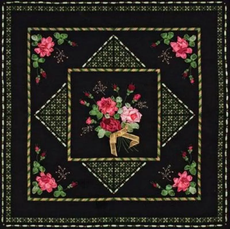 Подушка с розами, набор для вышивания фото 1
