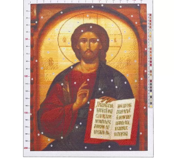 Канва для вышивания с рисунком «Иисус», 47 х 39 см фото 1