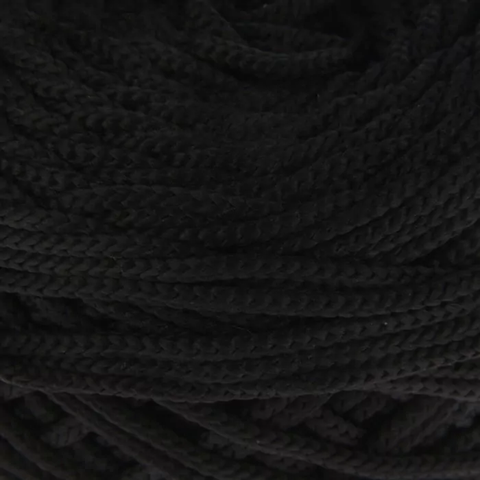 Шнур для вязания без сердечника 100% полиэфир, ширина 3мм 100м/210гр, (170 черный) фото 1