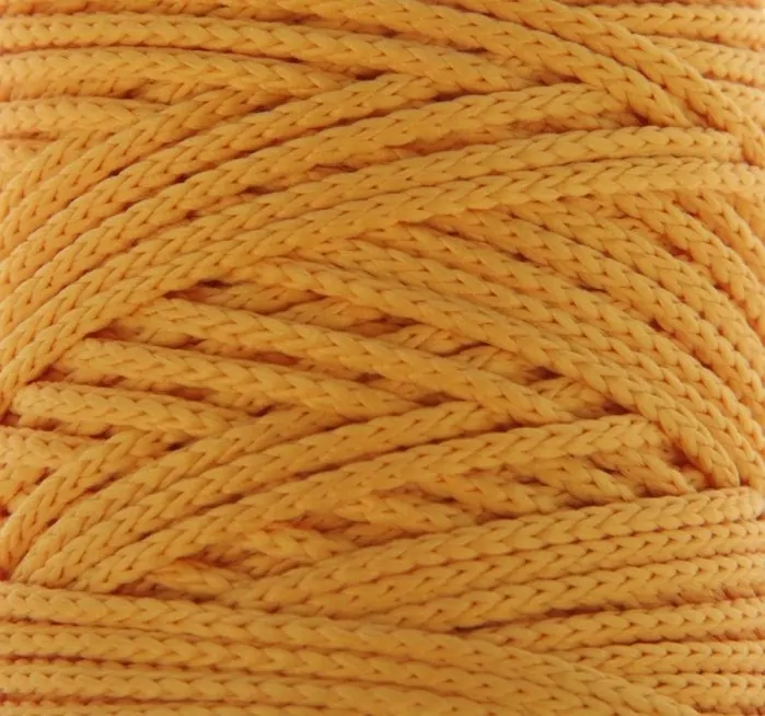 Шнур для вязания без сердечника 100% полиэфир, ширина 3мм 100м/210гр, (16 желтый) фото 1