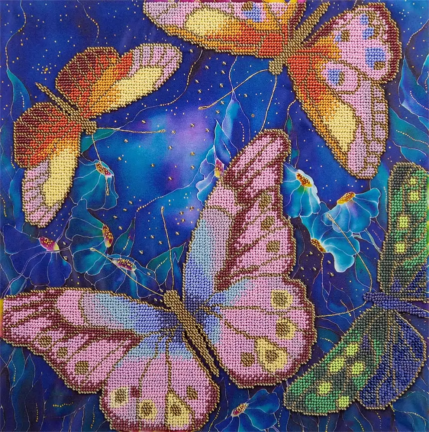 Бабочки в ночных цветах, набор для вышивания фото 1