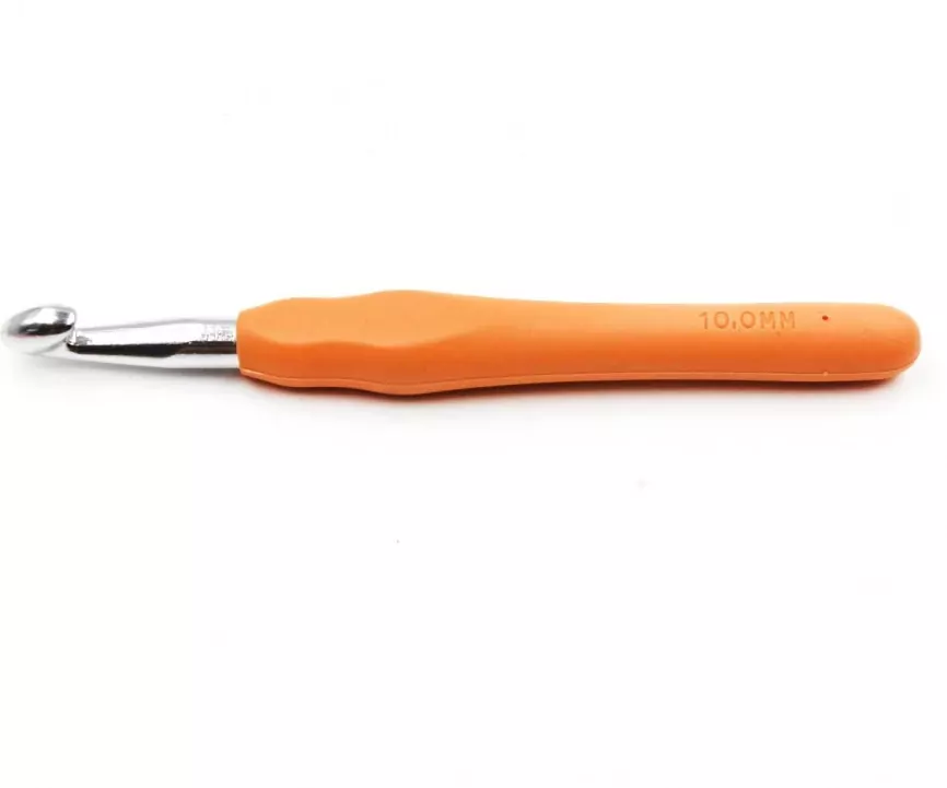 Крючок вязальный алюминиевый с каучуковой ручкой Realtex №10,0 фото 1