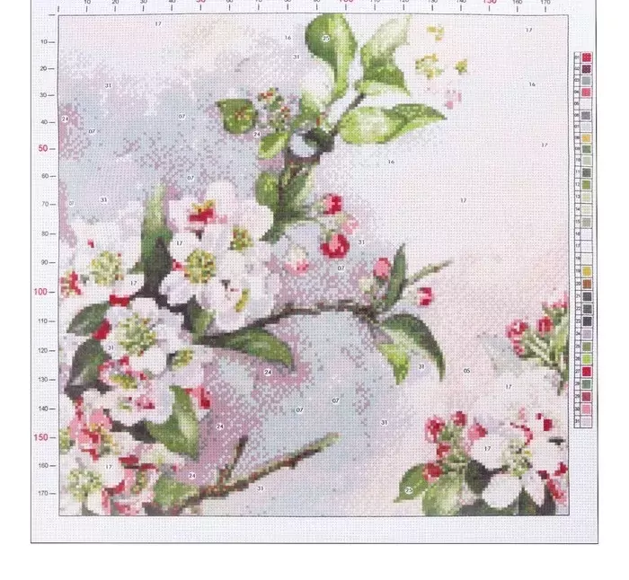 Канва для вышивания с рисунком «Рауль дэ Лонгпрэ. Цветущая яблоня», 41 х 41 см фото 1