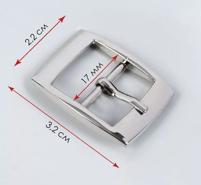 Пряжка для ремня, 3,2 × 2,2 см, 17 мм, цвет серебряный фото 1
