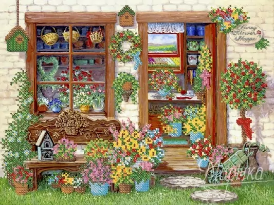 Цветочный магазин, набор для вышивания фото 1